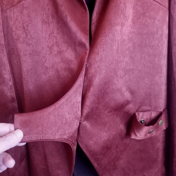 Free People Blazer Silky Satin Sheen Open Front Pockets - Picture 10 of 11